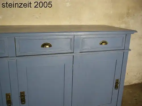 Anrichte Sideboard lang blau Raumteiler massiv Jugendstil Stil