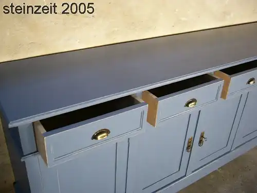 Anrichte Sideboard lang blau Raumteiler massiv Jugendstil Stil