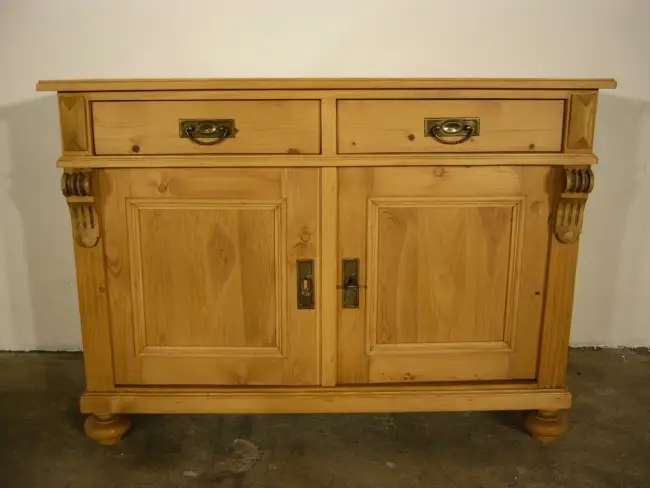 Kommode 2 türig antik Gründerzeit Weichholz Sideboard um 1900 1