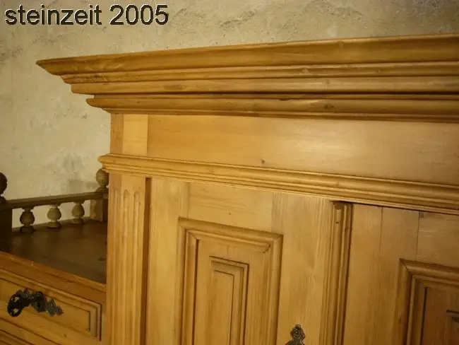 Schreibtisch antik Gründerzeit Weichholz aus Adelsbesitz mit Aufsatz um 1880 3