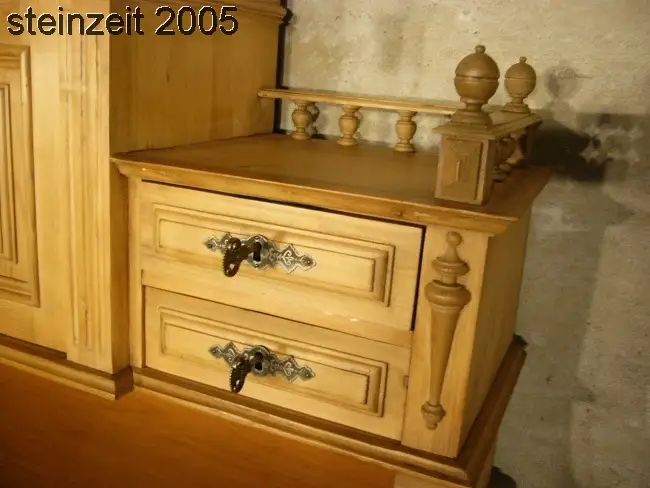 Schreibtisch antik Gründerzeit Weichholz aus Adelsbesitz mit Aufsatz um 1880 4