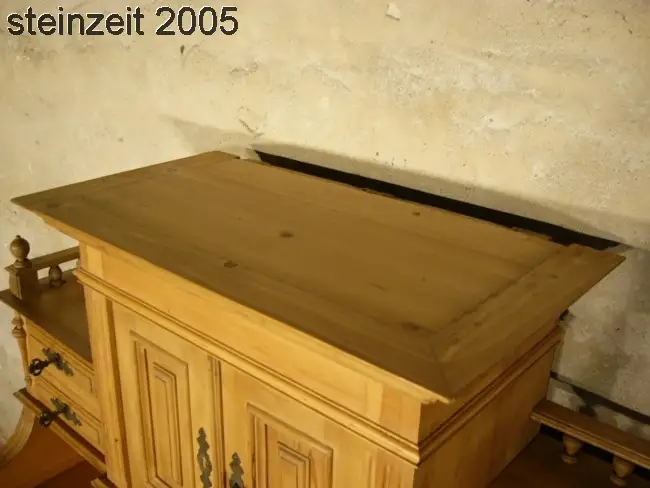 Schreibtisch antik Gründerzeit Weichholz aus Adelsbesitz mit Aufsatz um 1880 6