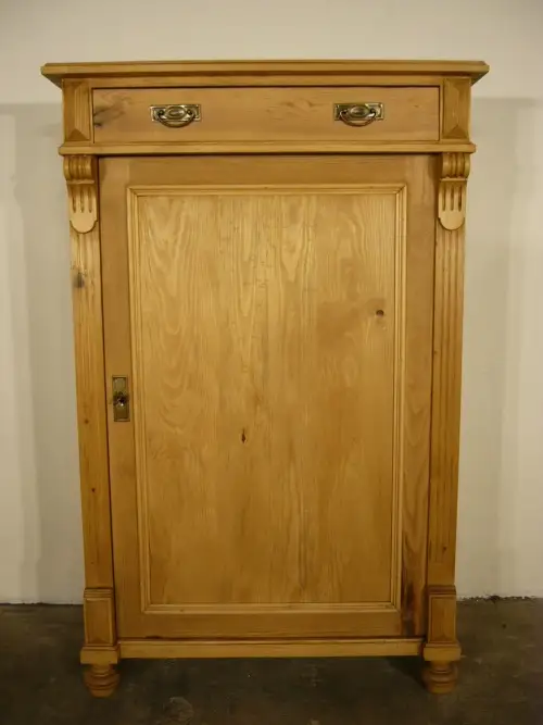 Vertiko Gründerzeit Weichholz 1 türig selten antik Kommode Schrank um 1900 Jhd 0