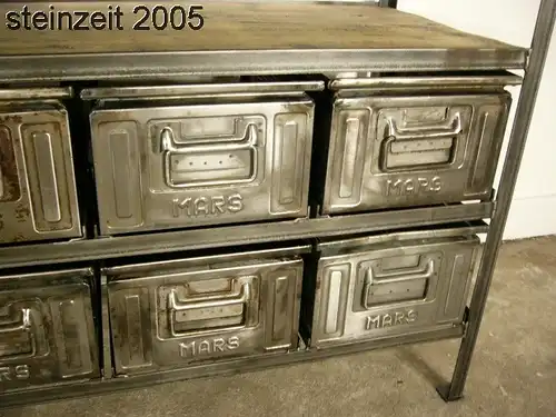 Anrichte Sideboard Ladentheke Eisen Holz Metall Industrie Design um 1940 Jhd.