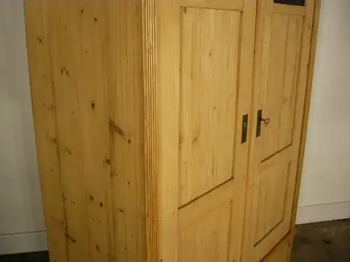 Schrank Jugendstil Weichholz antik Bleiglas Kleiderschrank um 1900 Jhd.