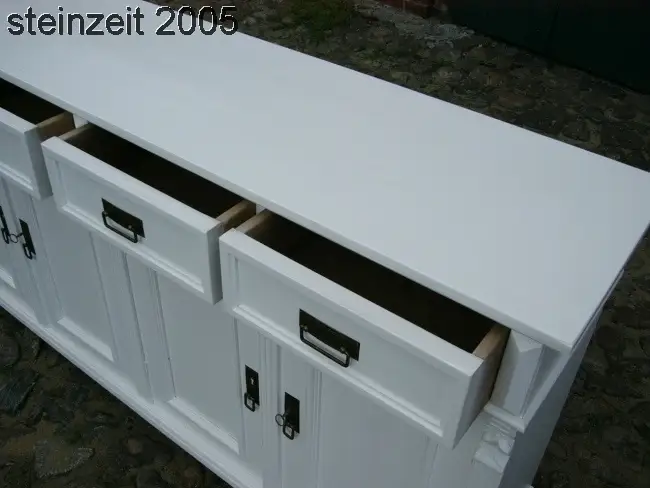 Anrichte Sideboard massiv weiß Raumteiler Theke Pult Kommode 9