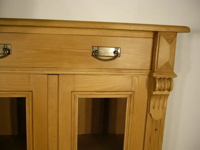 Vertiko Weichholz Gründerzeit antik Vitrine Glas Schrank um 1900 1