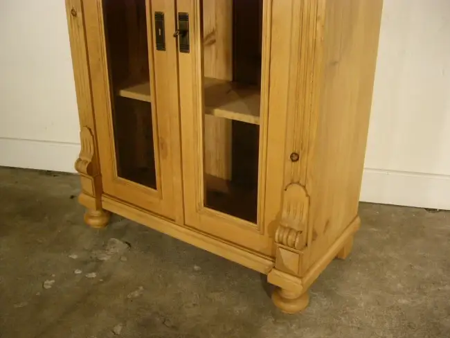 Vertiko Weichholz Gründerzeit antik Vitrine Glas Schrank um 1900 11