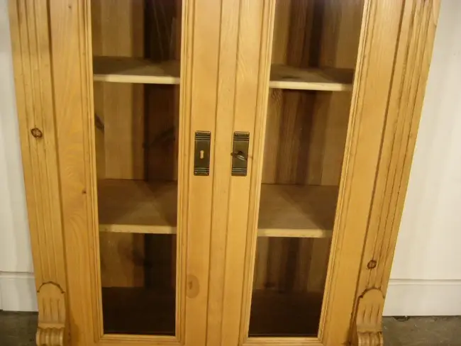 Vertiko Weichholz Gründerzeit antik Vitrine Glas Schrank um 1900 4