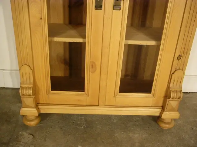 Vertiko Weichholz Gründerzeit antik Vitrine Glas Schrank um 1900 5