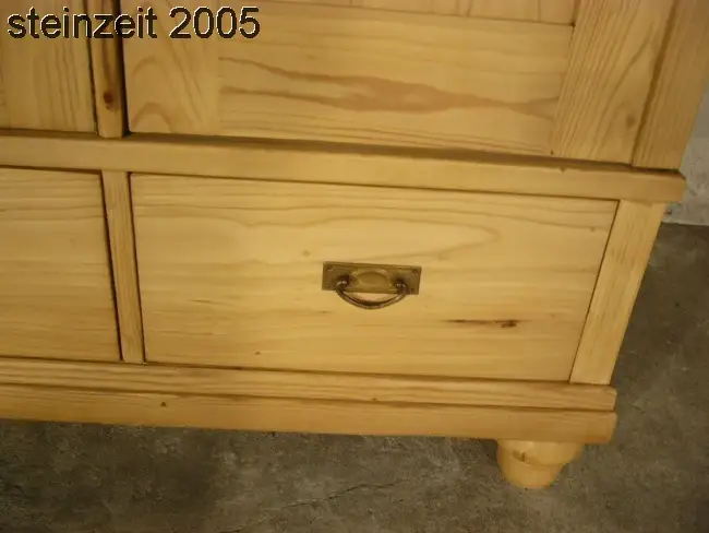 Schrank Jugendstil antik 3 türig Weichholz zerlegbar mit Spiegel um 1900 Jhd. 11