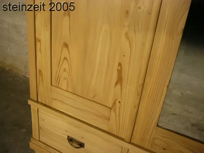 Schrank Jugendstil antik 3 türig Weichholz zerlegbar mit Spiegel um 1900 Jhd. 8