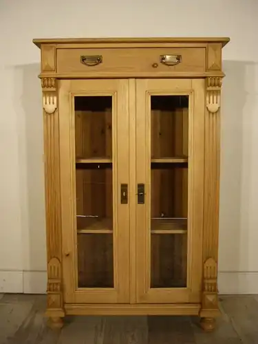 Vertiko Vitrine antik Gründerzeit Weichholz Schrank Kommode um 1900 Jhd.