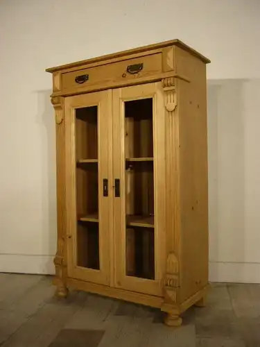 Vertiko Vitrine antik Gründerzeit Weichholz Schrank Kommode um 1900 Jhd.