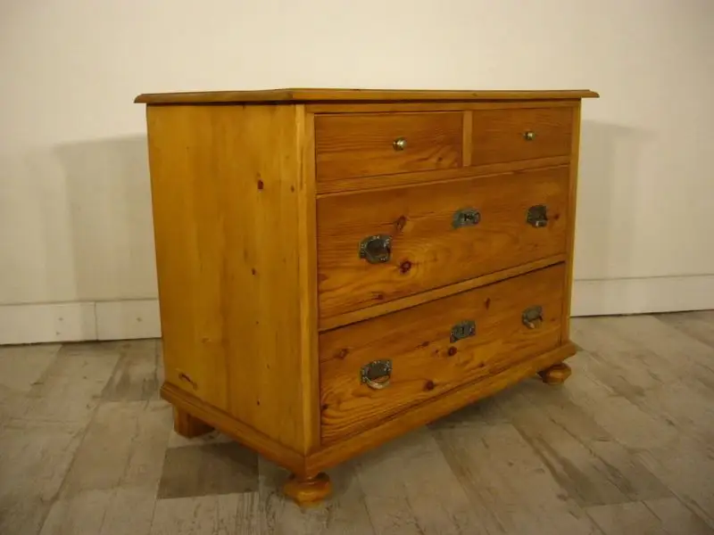 Kommode Jugendstil antik Schubladen Weichholz Sideboard Anrichte um 1900 Jhd. 8