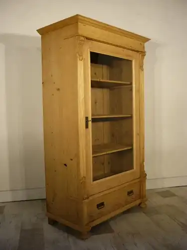 Vitrine antik 1 türig Gründerzeit Schrank restauriert um 1900 Jhd.