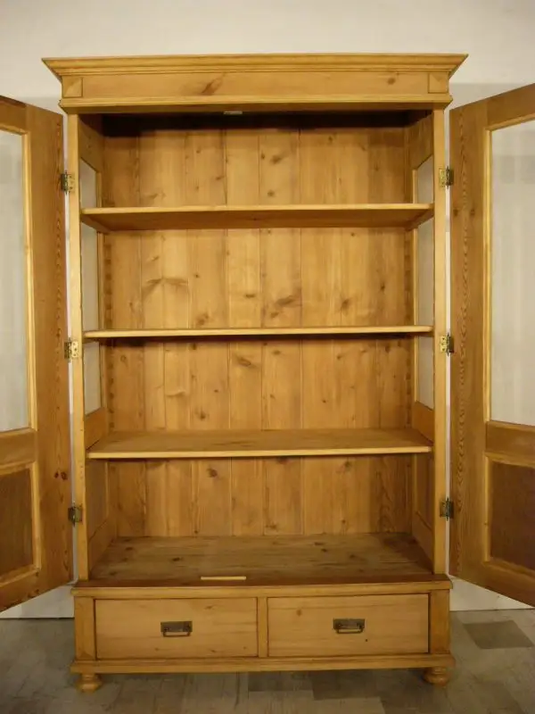 Vitrine Weichholz Gründerzeit antik 3 seitig verglast um 1900 Jhd. 11