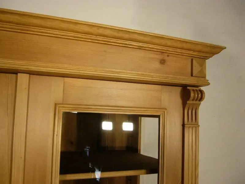 Vitrine Weichholz Gründerzeit antik 3 seitig verglast um 1900 Jhd. 2