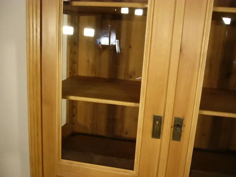 Vitrine Weichholz Gründerzeit antik 3 seitig verglast um 1900 Jhd. 5