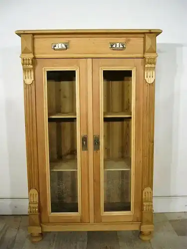 Vertiko Vitrine antik Weichholz Gründerzeit um 1900 Jhd.