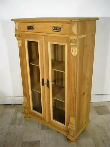 Vertiko Vitrine antik Weichholz Gründerzeit um 1900 Jhd.