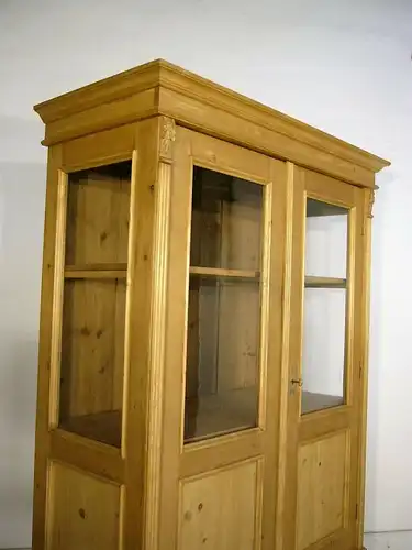 Vitrine Weichholz antik Glas Schrank Jugendstil um 1900 Jhd.