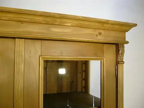 Vitrine Weichholz antik Glas Schrank Jugendstil um 1900 Jhd.