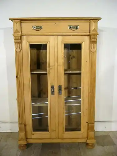 Vertiko Vitrine antik Gründerzeit Weichholz um 1900 Jhd.