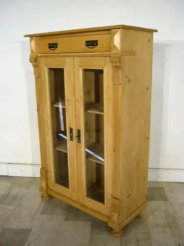 Vertiko Vitrine antik Gründerzeit Weichholz um 1900 Jhd.