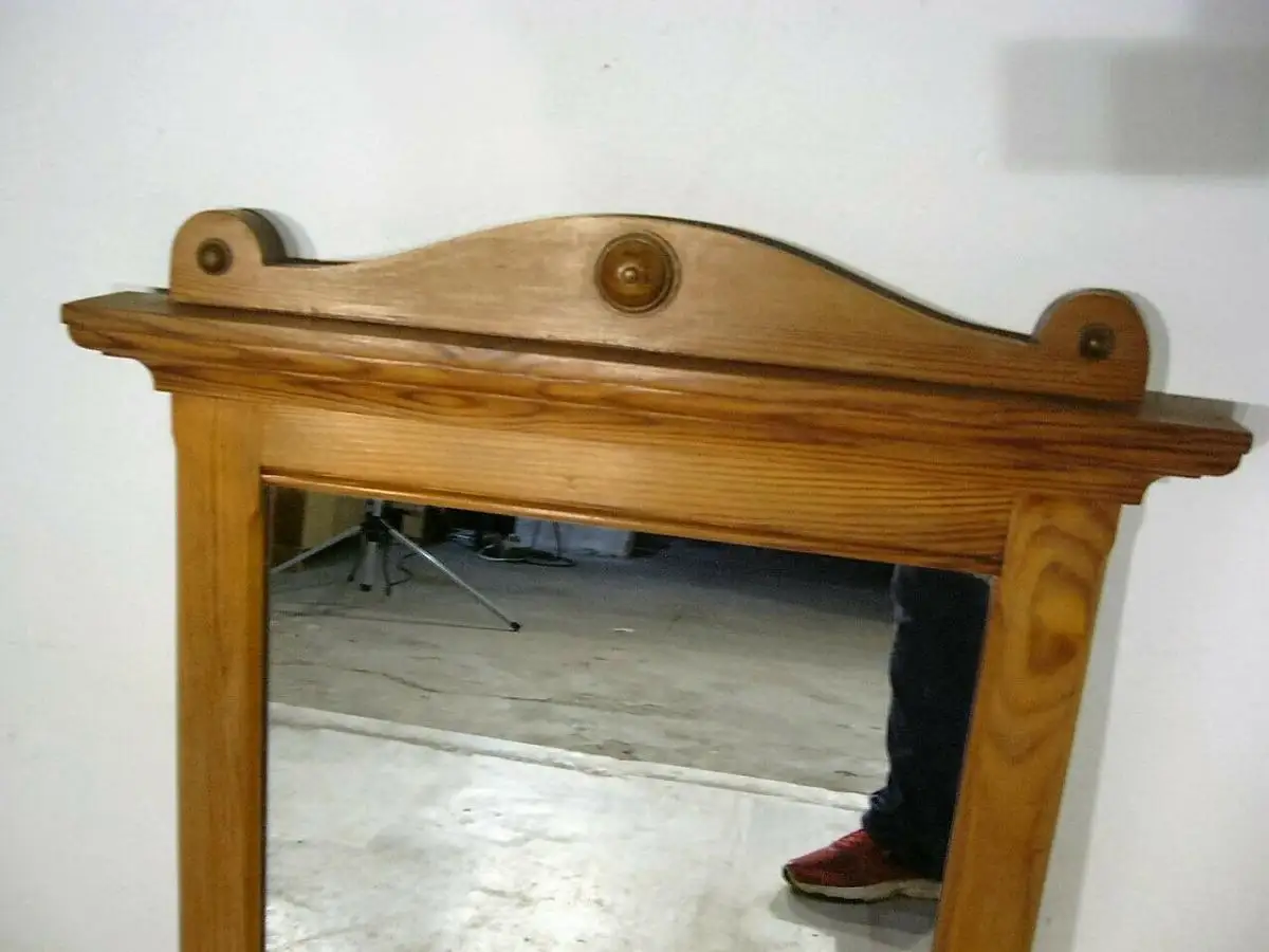 Spiegel Jugendstil Weichholz antik um 1900 Jhd. 1
