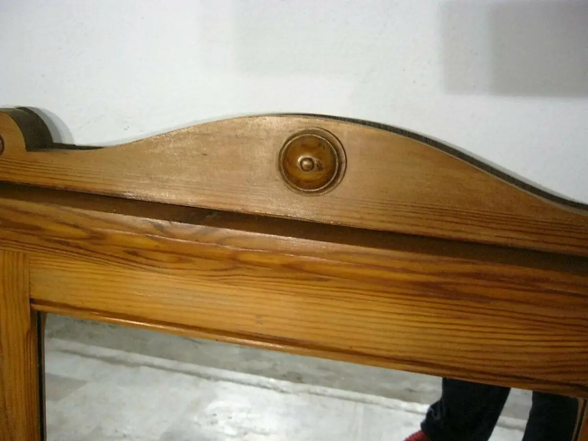 Spiegel Jugendstil Weichholz antik um 1900 Jhd. 2