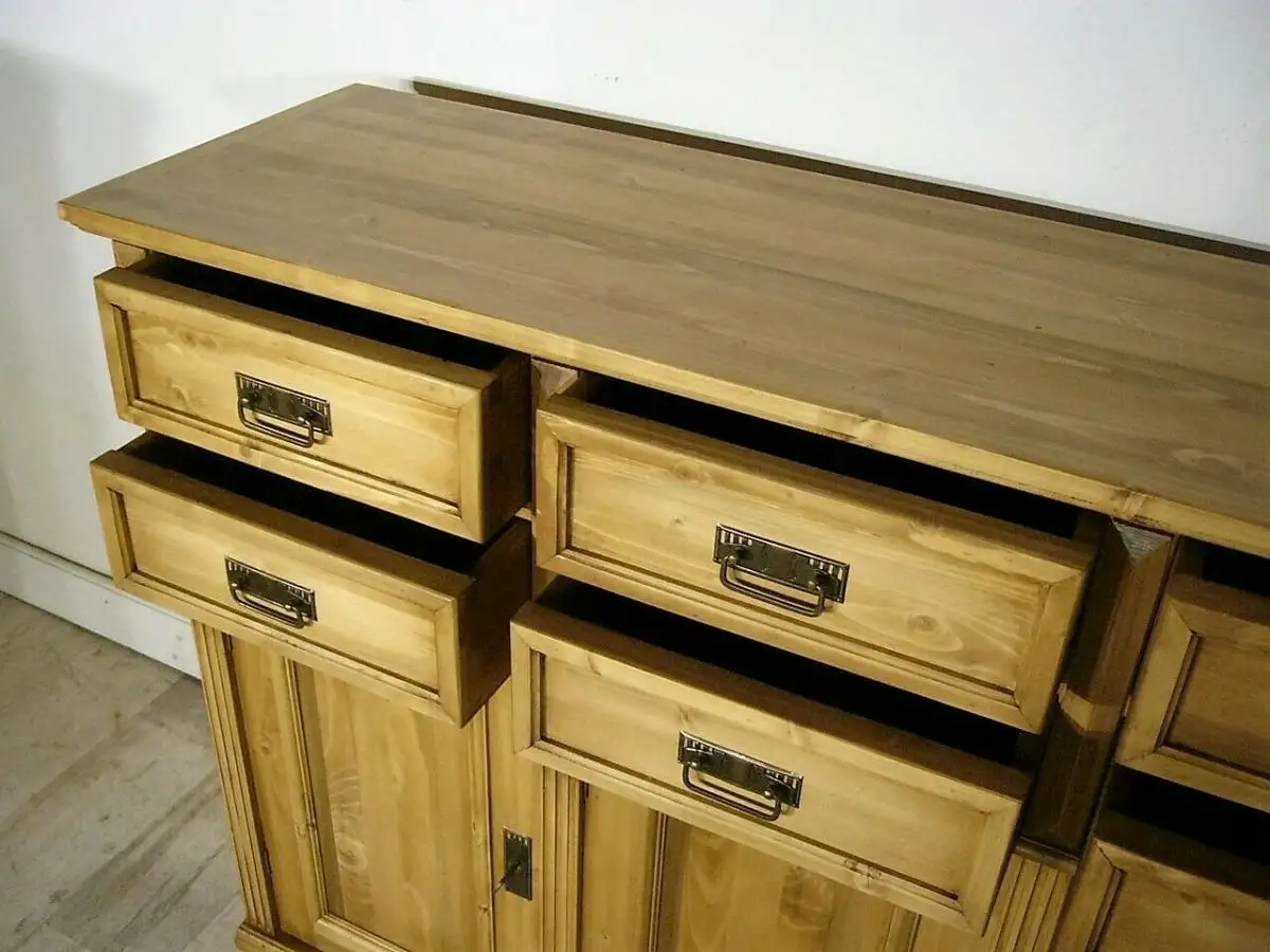 Anrichte Weichholz gewachst Kommode Highboard im Gründerzeit Stil 7