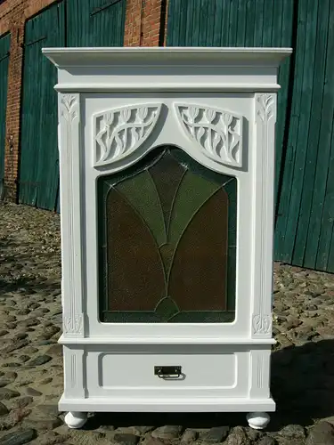 Vertiko Jugendstil antik Bleiglas Einzelanfertigung von ca. 1900 Jhd.