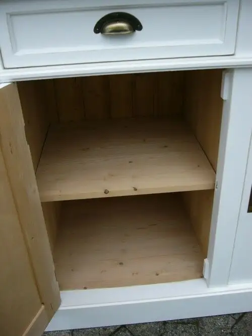 Vitrine Ladenvitrine Verkaufsschrank Glas Schrank Landhaus weiß 11