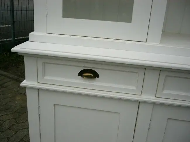 Vitrine Ladenvitrine Verkaufsschrank Glas Schrank Landhaus weiß 6