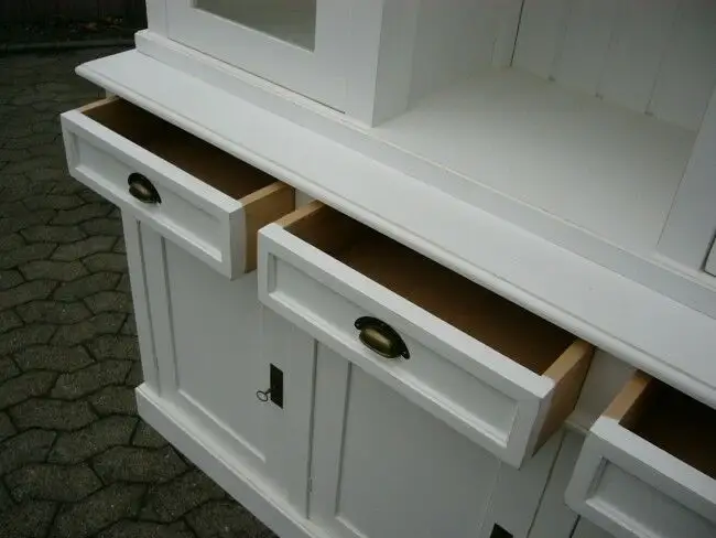 Vitrine Ladenvitrine Verkaufsschrank Glas Schrank Landhaus weiß 9