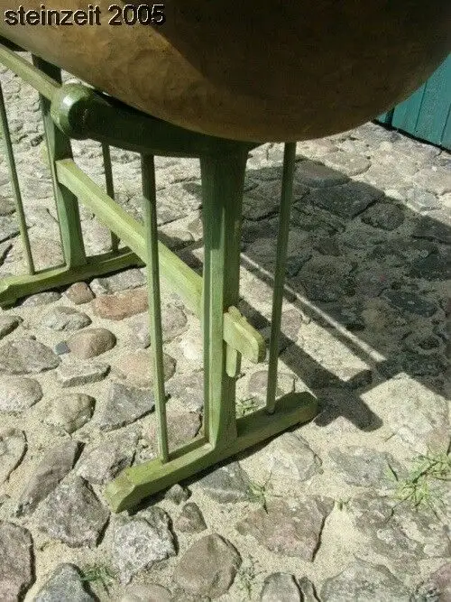 Mulde Mulle Molde Backmolle restauriert antik mit Ständer um 1900 Jhd Lindenholz 5