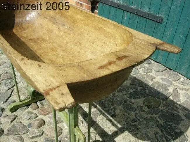Mulde Mulle Molde Backmolle restauriert antik mit Ständer um 1900 Jhd Lindenholz 6