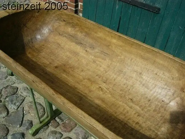 Mulde Mulle Molde Backmolle restauriert antik mit Ständer um 1900 Jhd Lindenholz 7