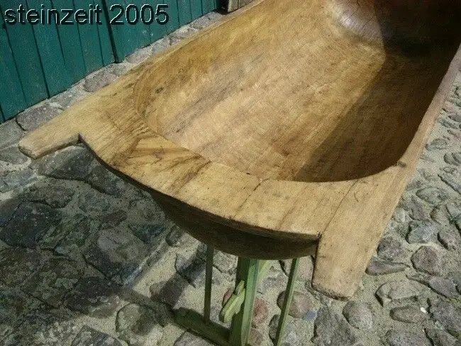 Mulde Mulle Molde Backmolle restauriert antik mit Ständer um 1900 Jhd Lindenholz 8