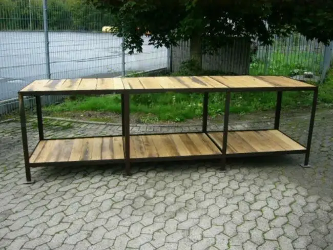 Tisch Industrie Design original um 1930 Packtisch 3 Meter lang einmalig Eisen 0