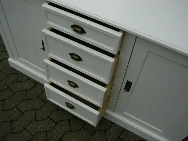 Anrichte Sideboard Landhaus Laden Kommode Highboard weiß 10