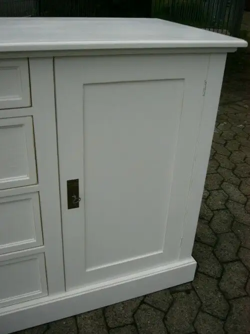 Anrichte Sideboard Landhaus Laden Kommode Highboard weiß 6