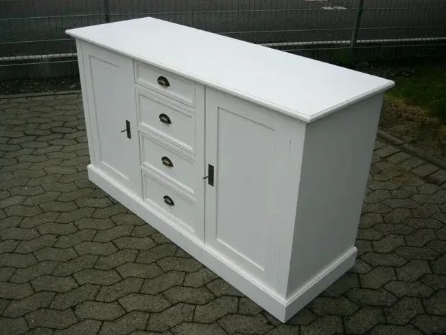 Anrichte Sideboard Landhaus Laden Kommode Highboard weiß 9