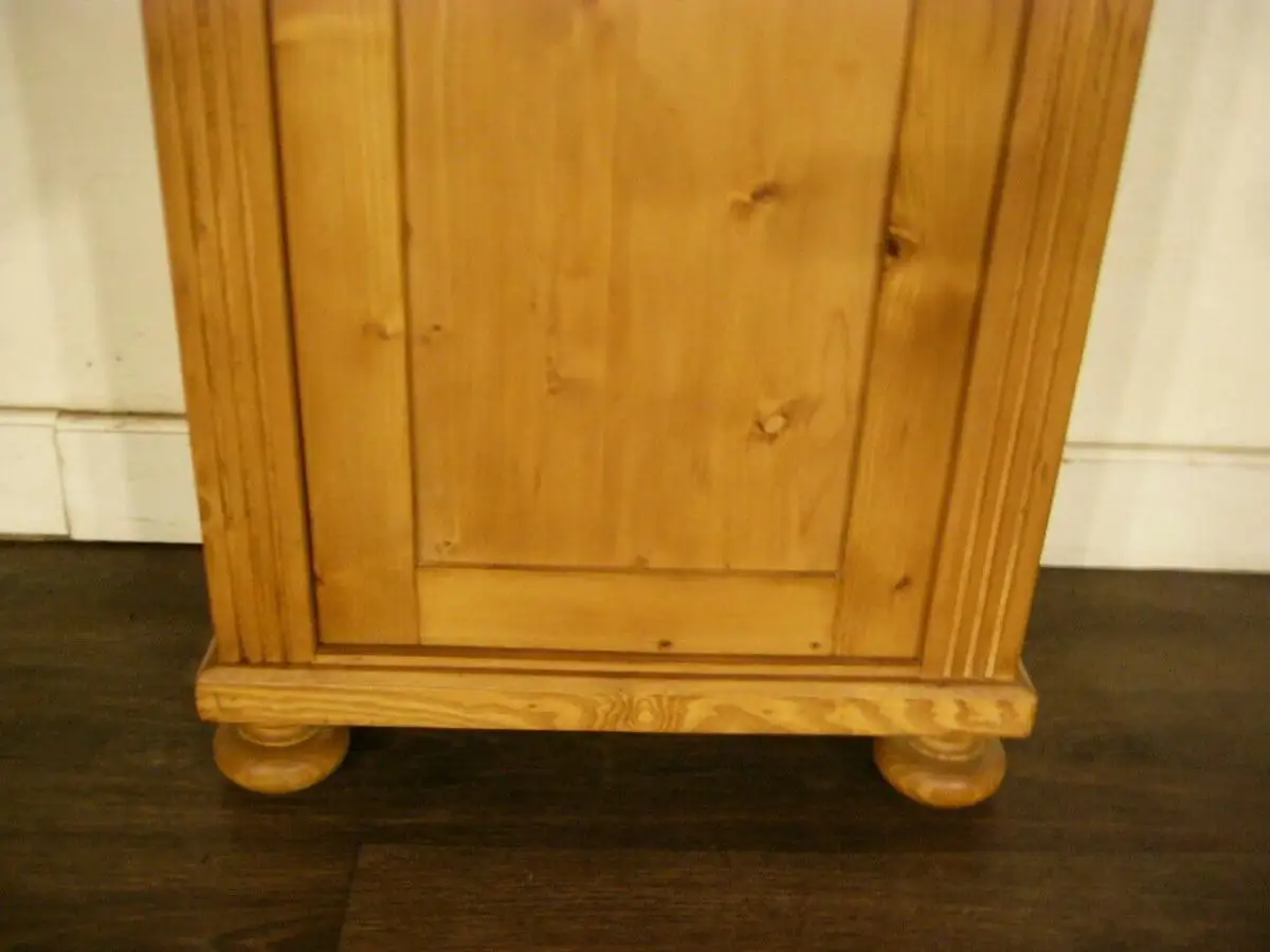 Vertiko Gründerzeit super schmal Weichholz mit Bleiglas um 1900 Jhd. 6