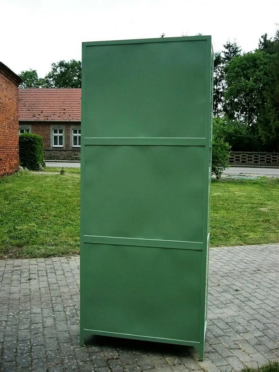 Vitrine antik Metall Eisen restauriert Industrie Design um 1930 Jhd. 11
