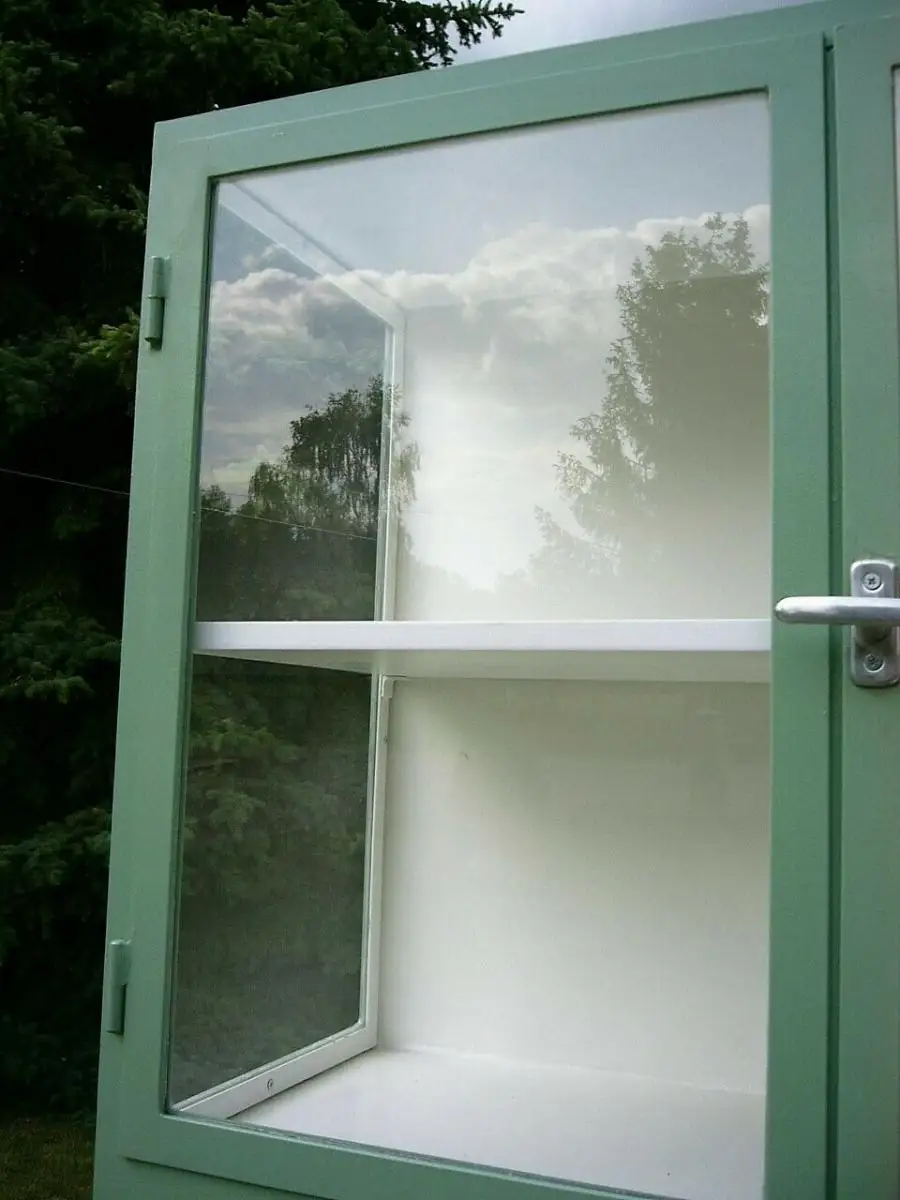 Vitrine antik Metall Eisen restauriert Industrie Design um 1930 Jhd. 4