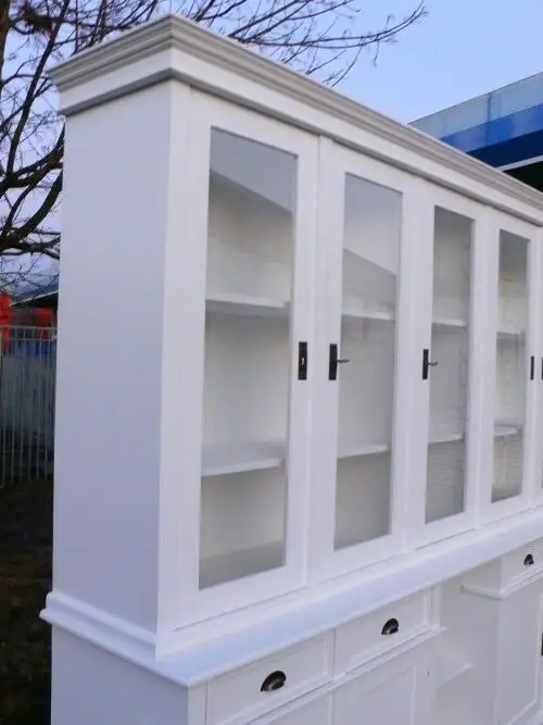 Ladenwand Laden Vitrine in weiß 250cm lang Verkaufswand Verkaufsschrank 1