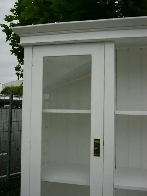 Vitrine Ladenvitrine Verkaufsschrank Glas Schrank Landhaus weiß 5