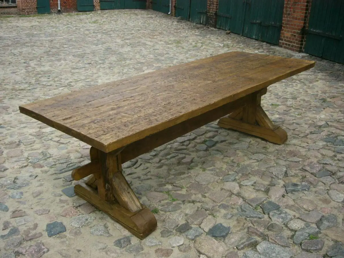 Tisch Klostertisch antik sehr selten Weichholz lang restauriert um 1850 Jhd. 1